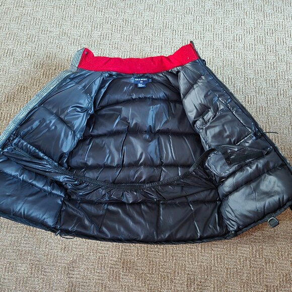 Polo Sport Men's Vintage Snowboard Jacket Black w/ Silver Striped Sleeves XL - Picture 2 of 11